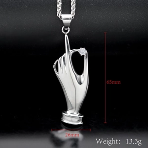 Detailed view of 316 stainless steel hand pendant with dimensions 65mm by 26mm