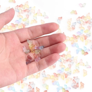 Colorful 15mm butterfly gradient glass beads for DIY jewelry and earring making