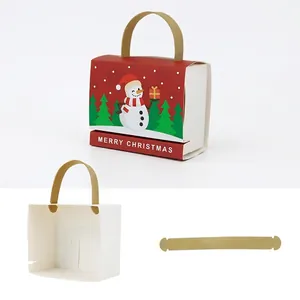 Christmas drawer candy box with handle showing detailed dimensions and sizing for gift packing