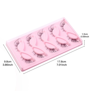 Five pairs of cat-eye false eyelashes in 17.8cm clear packaging for daily makeup