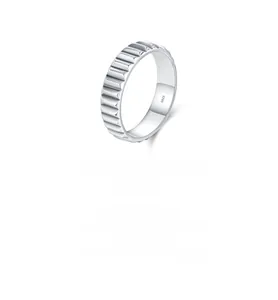 Close-up of S925 sterling silver ring featuring industrial gear texture and hallmark