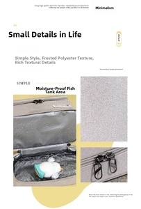Detail of waterproof matte polyester fabric on travel wash bag with double zippers