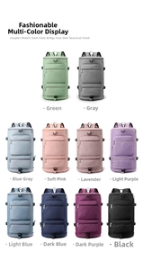Detailed overview of sports gym bag color options in water-resistant fabric textures