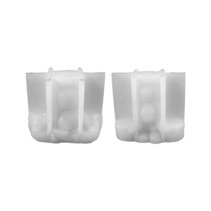 White resin silicone molds for DIY frog candle holder and animal plaster candle base