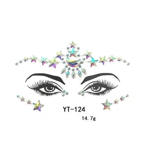 Holographic face rhinestone stickers crystal gems body art festival party makeup face jewels