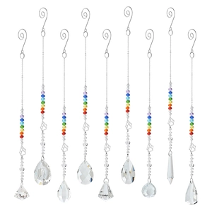 Crystal Suncatcher Hanging Ornament With Metal Paw Print Rainbow Beads Faceted Prism For Window Garden Home Decor Gift