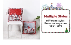 Detailed comparison of Christmas gnome pillow covers in red and grey linen fabric