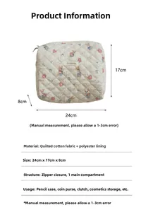 Trousse à maquillage matelassée avec motif lapin et dimensions de 24x17x8cm
