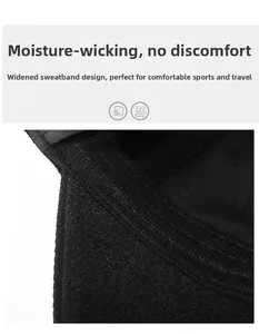 Detail of the thickened sweatband on a winter baseball cap showing moisture-wicking fabric