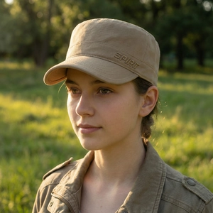 Casquette cadet kaki pour hommes avec broderie Spirit en plein air au soleil