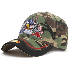 Casquette de baseball camouflage avec broderie USA, aigle et drapeau, style militaire