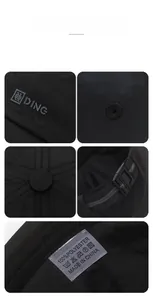 Close-up of breathable mesh, 100% polyester fabric, and reflective logo on the baseball cap