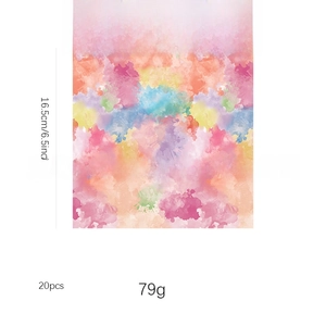 Detail of 20pcs watercolor square napkins 6.5 inch for colorful party tableware decor