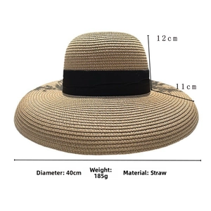 Especificaciones de tamaño detalladas para un sombrero de paja de papel de ala ancha de 40cm