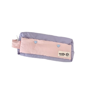 Minimalist lavender and pink large capacity pencil case with handle for students
