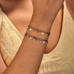 Butterfly Zircon Bracelet Stainless Steel Elegant Tassel Adjustable Fashion Jewelry For Women Luxury Shine