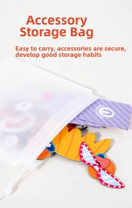 Custodia a rete bianca con cordoncino per pezzi di puzzle magnetici e accessori