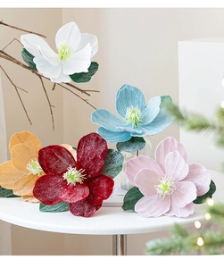 Glittering artificial lotus flowers for Christmas tree wreaths and festive decorations