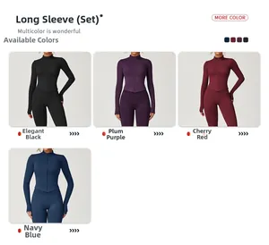 Damen-Sportbekleidungsset in vier Farben mit Slim-Fit-Jacken und High-Waist-Leggings