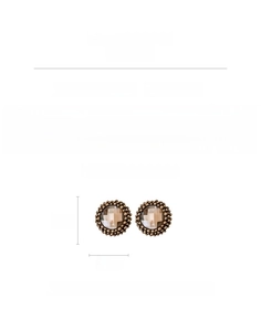 Size chart showing vintage floral earrings 2.6cm high and 2.5cm wide with S925 silver needles