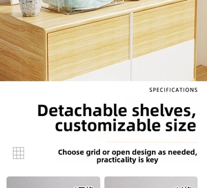 Detail of adjustable drawer organizer with removable dividers for customized storage