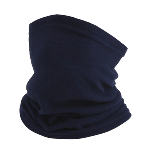 Dark blue fleece neck gaiter for skiing and cycling providing windproof winter warmth