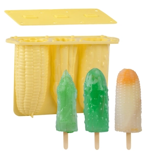Stampo in silicone a 3 cavità a forma di verdura con coperchi per gelati fatti in casa