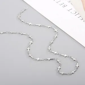 Cross Link Chain Necklace 316L Stainless Steel Religious Punk Style Jewelry For Men Women Minimalist Gothic Accessory