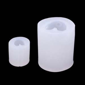 Set of two 3D bear silicone molds for candles and resin crafts on black background