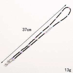 37cm beaded glasses chain with PEACE letter beads and silver lobster clasps for sunglasses