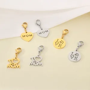Hollow Heart MOM Stainless Steel Keychain Pendant Gift For Mother's Day Fashion Key Holder Accessories