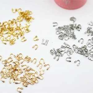 U-shaped wire protectors for jewelry making in gold and silver metal tones
