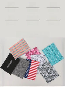 Detailed view of elastic sports armbands with diverse digital prints and lightweight fabric