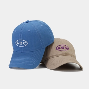Casquettes de baseball classiques bleu et kaki avec broderie ABC et texture en coton