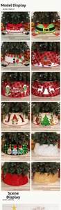 Collage montrant divers colliers de pied de sapin de Noël aux motifs Grinch et Père Noël