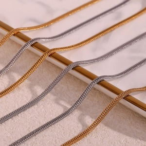 18K gold and silver plated 3mm foxtail chain necklaces in stainless steel for women