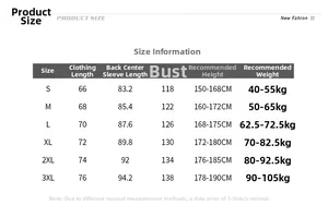 Detailed size chart for softshell jacket from S to 3XL with measurements in centimeters