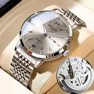 Men Quartz Watch Alloy Stainless Steel Business Luxury Waterproof Luminous Dual Calendar Wristwatch