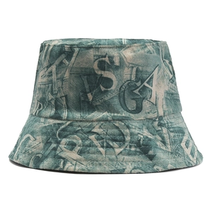 Chapeau Bob En Coton À Imprimé Lettres Graffiti Streetwear Rétro Unisexe Protection Solaire