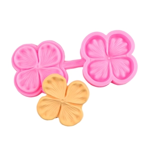Pink silicone petal mold for fondant and clay DIY featuring realistic leaf vein textures