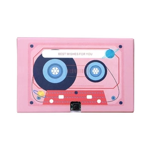Vintage recordable pink cassette music greeting card for personalized gifts