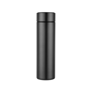 Matte black smart stainless steel thermos with LED temperature display on top
