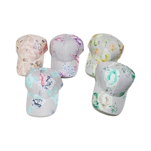 Women floral print cotton baseball caps in various colors with retro paisley patterns