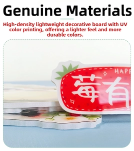 Detail of high-density lightweight 3D wall sticker board with UV printing process