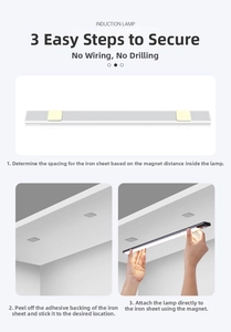 Detailed three-step installation guide for magnetic ultra-thin smart LED cabinet light bar