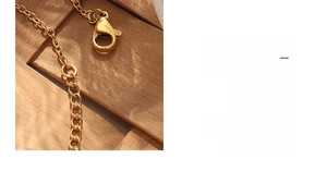 Gros plan du fermoir mousqueton plaqué or 18 carats et de la chaîne d'extension du collier