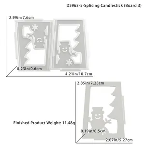 Dimensions détaillées du moule en silicone DIY pour bougeoir de Noël emboîtable