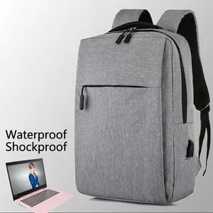 Professional Business Laptop Backpack Waterproof Oxford Fabric USB Port Minimalist Lightweight Commute Travel School Bag