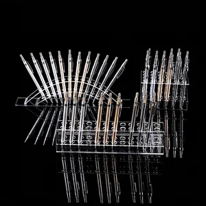 Clear acrylic pen display stands in various shapes for eyebrow pencils and pens