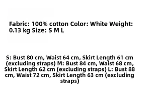 Detailed size chart showing S, M, and L dimensions for this lace patchwork cotton dress